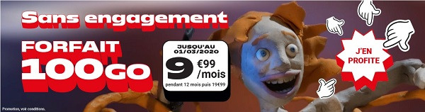 moins de 10€/mois pour le forfait Woot 100 Go NRJ mobile