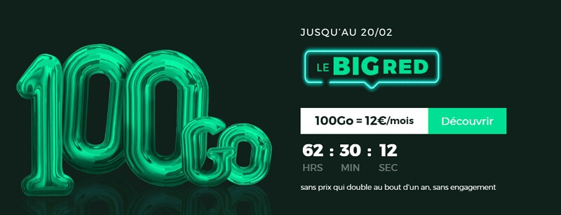 Le forfait RED 100 Go en promotion jusqu'au 20 février