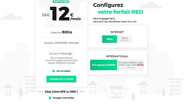 Le forfait RED 60 Go est un forfait sans engagement.