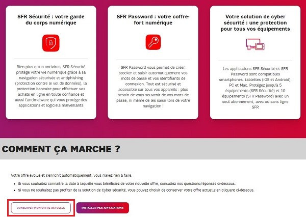 Votre forfait mobile ou abonnement box RED évolue mais, il est possible de conserver son offre actuelle