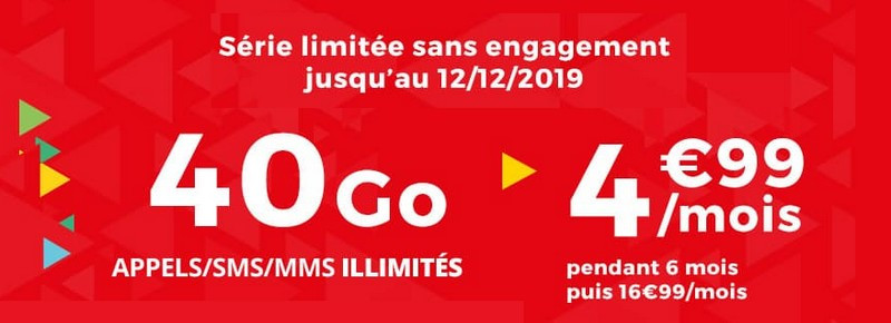 La série limitée Auchan télécom, c'est un forfait avec 40 Go de data pour seulement 4,99€/mois.