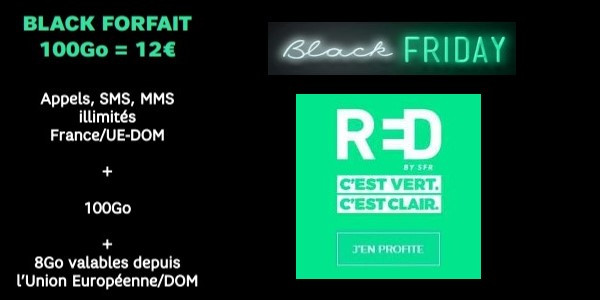 Le black forfait RED est à 12€mois à vie.