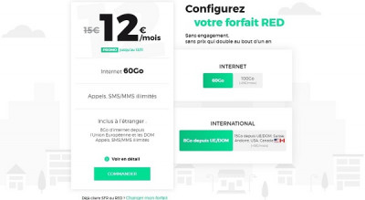 Le forfait mobile RED 60 GO est à seulement 12€/mois à vie