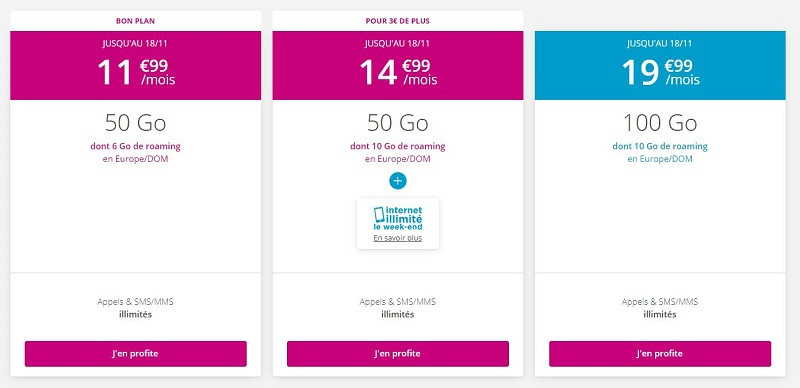 Forfait illimité Bouygues en promotion en novembre 2019