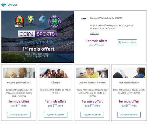 Il y a des options avec le forfait mobile B&YOU