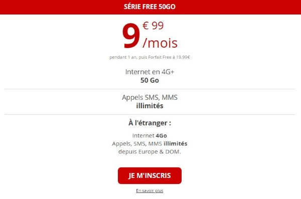 Le forfait mobile Free à prix réduit jusqu'au 6 novembre 2019