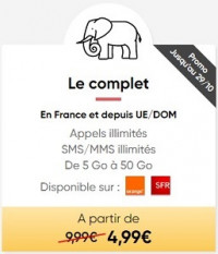 Le complet, le forfait mobile emblématique de Prixtel.