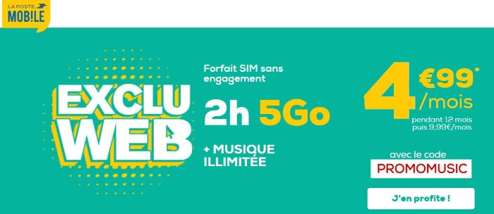 Abonnement mobile 4G à tarif réduit avec La Poste Mobile