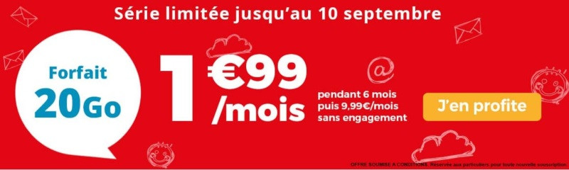 Meilleur forfait en promo en septembre 2019 : Auchan Telecom 20 Go