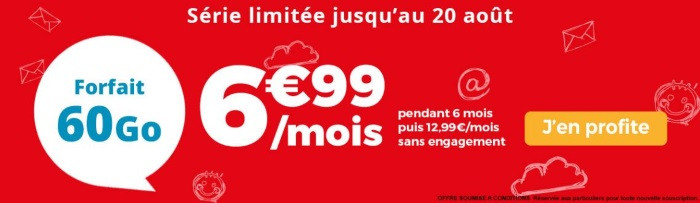 Forfait en promo en août 2019 : Auchan Telecom à 6,99 euros par mois