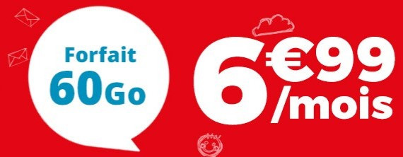 60 Go à seulement 6,99€/mois, c'est le meilleur rapport prix/data du marché