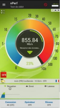 Le réseau SFR approche 1 Gb/s en 4G+ à Nantes