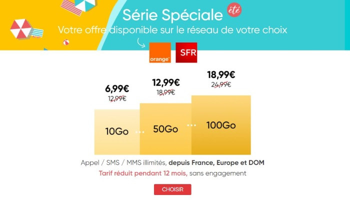 La série spéciale été de Prixtel pour profiter de la 4G Orange