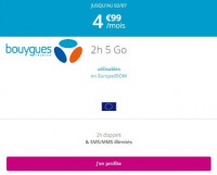 Offre mobile Bouygues Telecom à moins de 5 euros par mois