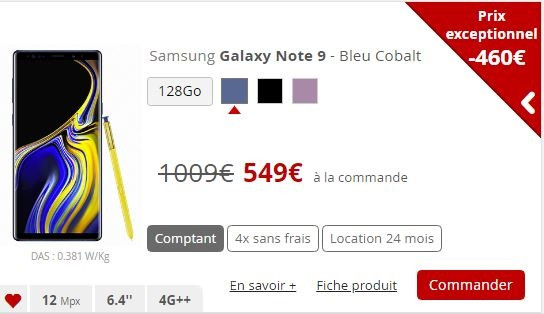Samsung s9 pas cher chez Free Mobile