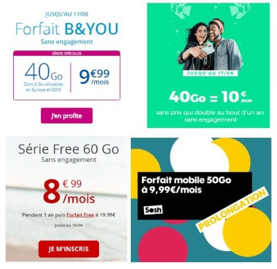 Comparatif : forfaits mobiles en promotion en juin 2019