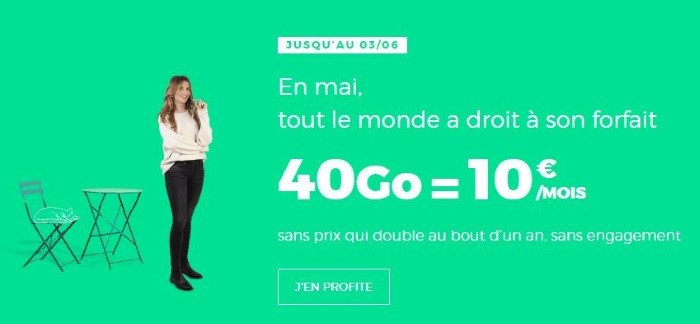 Forfait mobile à petit prix : RED 40 Go à 10 euros par mois