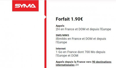 Forfait à petit prix : Syma Mobile