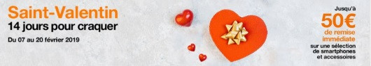 Cadeau saint-valentin : jusqu'à 50 euros de remise chez Orange