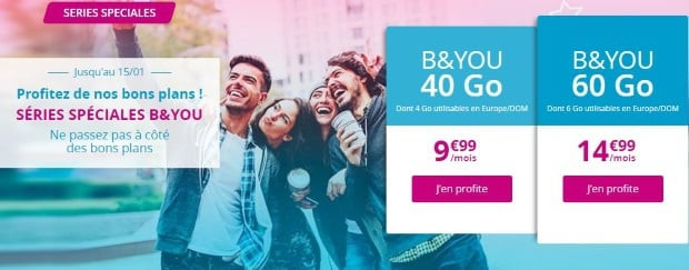 Bouygues Telecom : Forfait pas cher à 10 euros pour 40Go ou 15€ pour 60Go