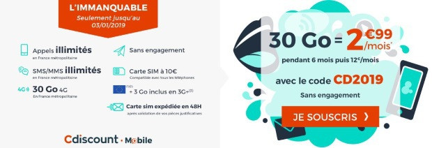 L'abonnement mobile pass cher de Cdiscount