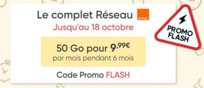 Le forfait 50Go Prixtel sur réseau Orange en vente Flash