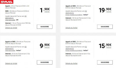 Les forfaits Syma Mobile : tarifs
