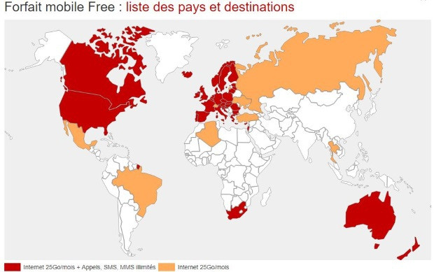 Forfait Free à l'étranger