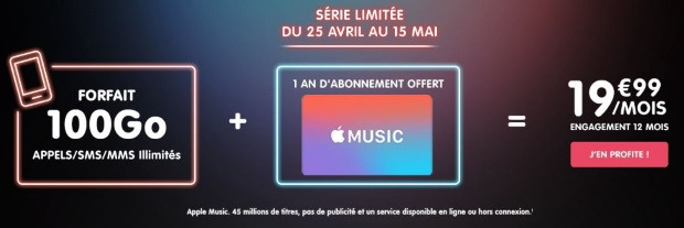 Apple Music gratuit un an avec NRJ Mobile