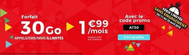Promo mobile 30 Go Auchan Telecom