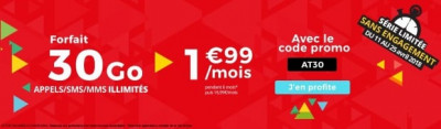 Promo mobile 30 Go Auchan Telecom