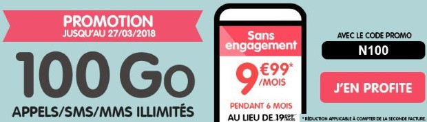 NRJ Mobile : code promo pour le forfait 100 Go