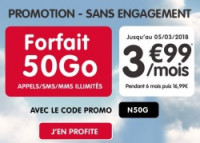 Forfait NRJ 50 Go à petit prix