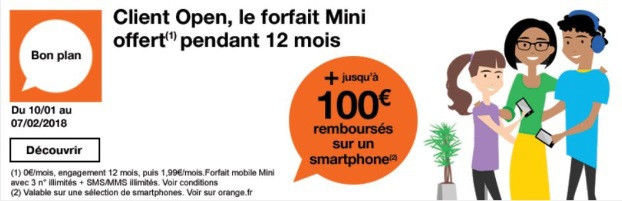 Un forfait à 0€ pour les clients Open Orange