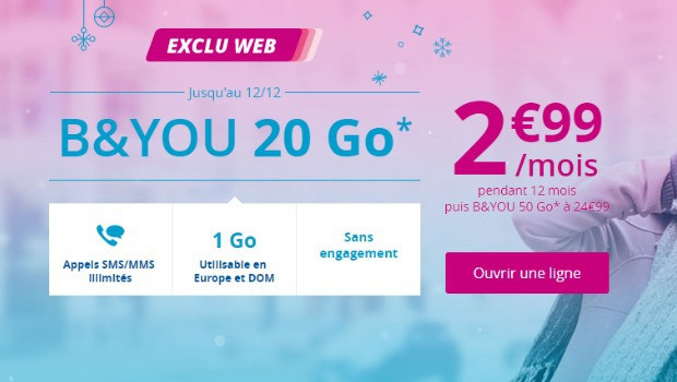 B&You en promotion à 2,99€/mois pendant un an