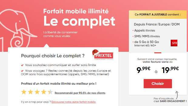 Forfaits Prixtel