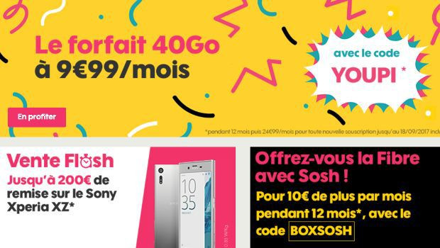 Sosh Mobile 40Go à 9,99€/mois