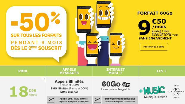 La Poste Mobile -50% pendant 6 mois 2ème forfait