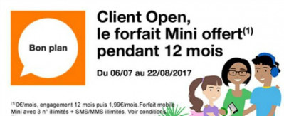 Orange Open : forfait à 0€