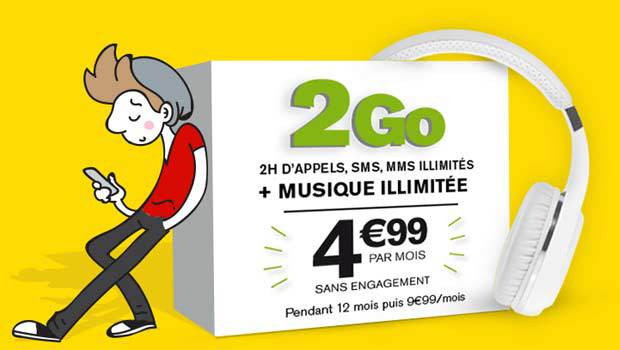 La promotion La Poste mobile sur le forfait SIM 2H/2Go+Music