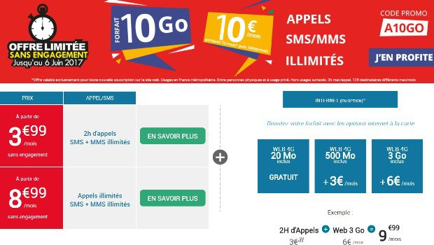 Série Limitée Auchan Telecom 10€ à 10Go
