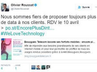 Olivier Roussat, PDG de Bouygues Telecom fait la promo du boost data