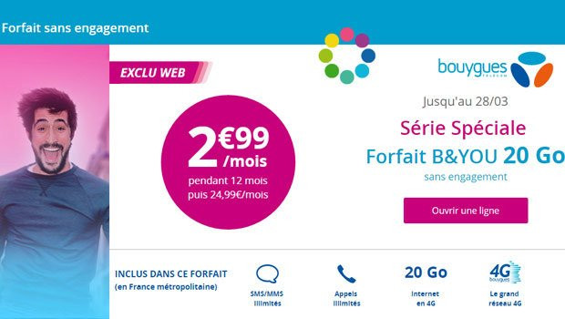 B&You 20Go moins de 3€/mois