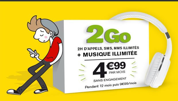 Forfait sIM 2Go + Music La Poste Mobile