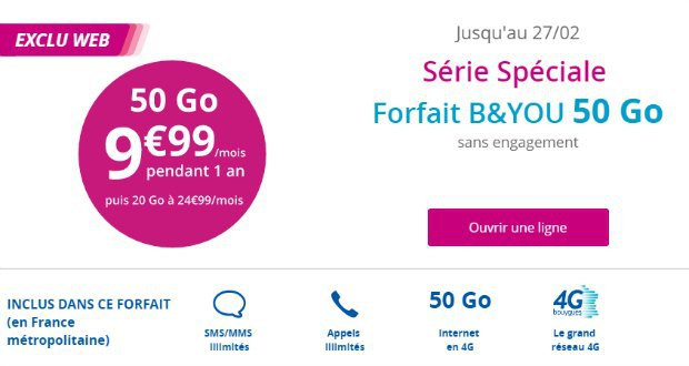 B&You 50 Go : promo jusqu'au 27/02