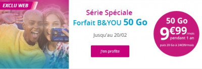 B&You 50 Go à 9,99€ pendant un an