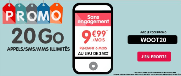 NRJ Mobile : promo Woot 20 Go