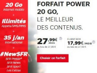 Le forfait Power 20 Go de SFR