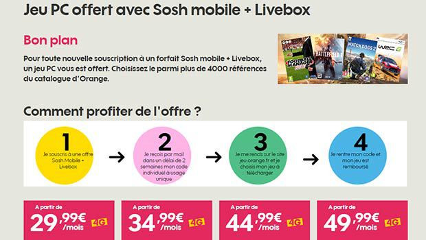 Un jeu PC offert chez Sosh mobile + Livebox