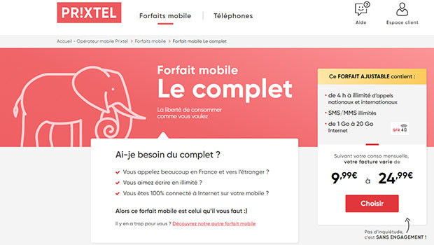 Le Complet de Prixtel, avec du fair use internet